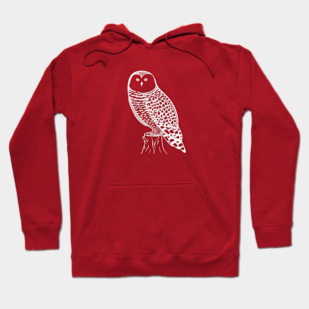 Snowy Owl - detailed hand drawn bird watchers design Hoodie by Green Paladin